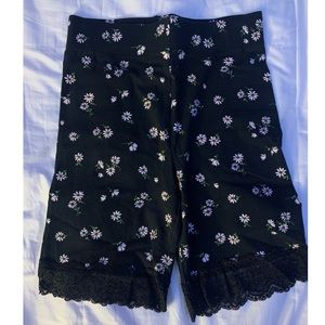 Forever 21 floral biker shorts